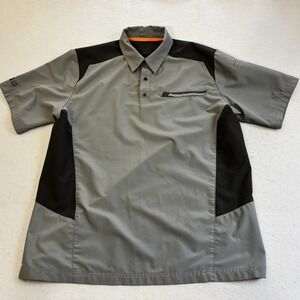 5.11 Tactical Polo Shirt Mens L Grey Black Performance Mesh Short Sleeve Good